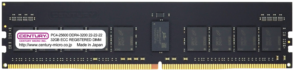 24944円 大人の上質 センチュリーマイクロ CB32G-D4RE320082 サーバー ワークステーション用 PC4-25600 DDR4-3200 32GB 288-pin Registered-ECC_DIMM 2Rank 1.2v 日本製